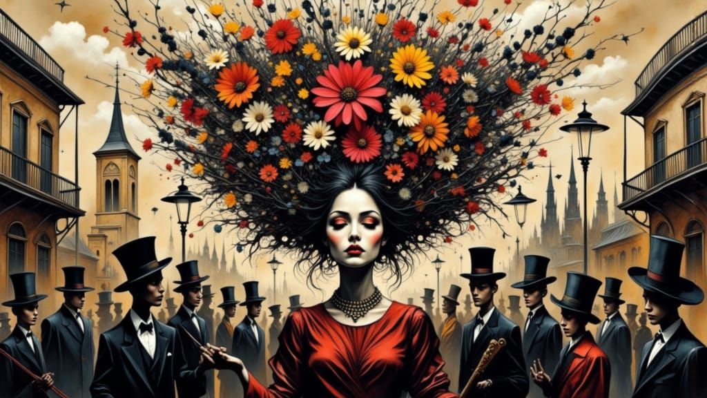 Surreal New Orleans Funeral March in a Woman's Mind