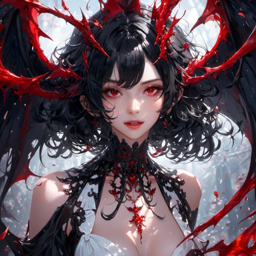 Anime Vampire Boy in Genshin Impact Style