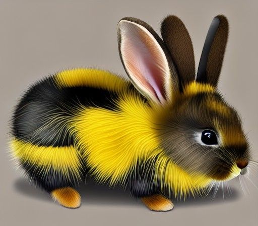Honey Bee Bunny: A Photorealistic Pet Portrait