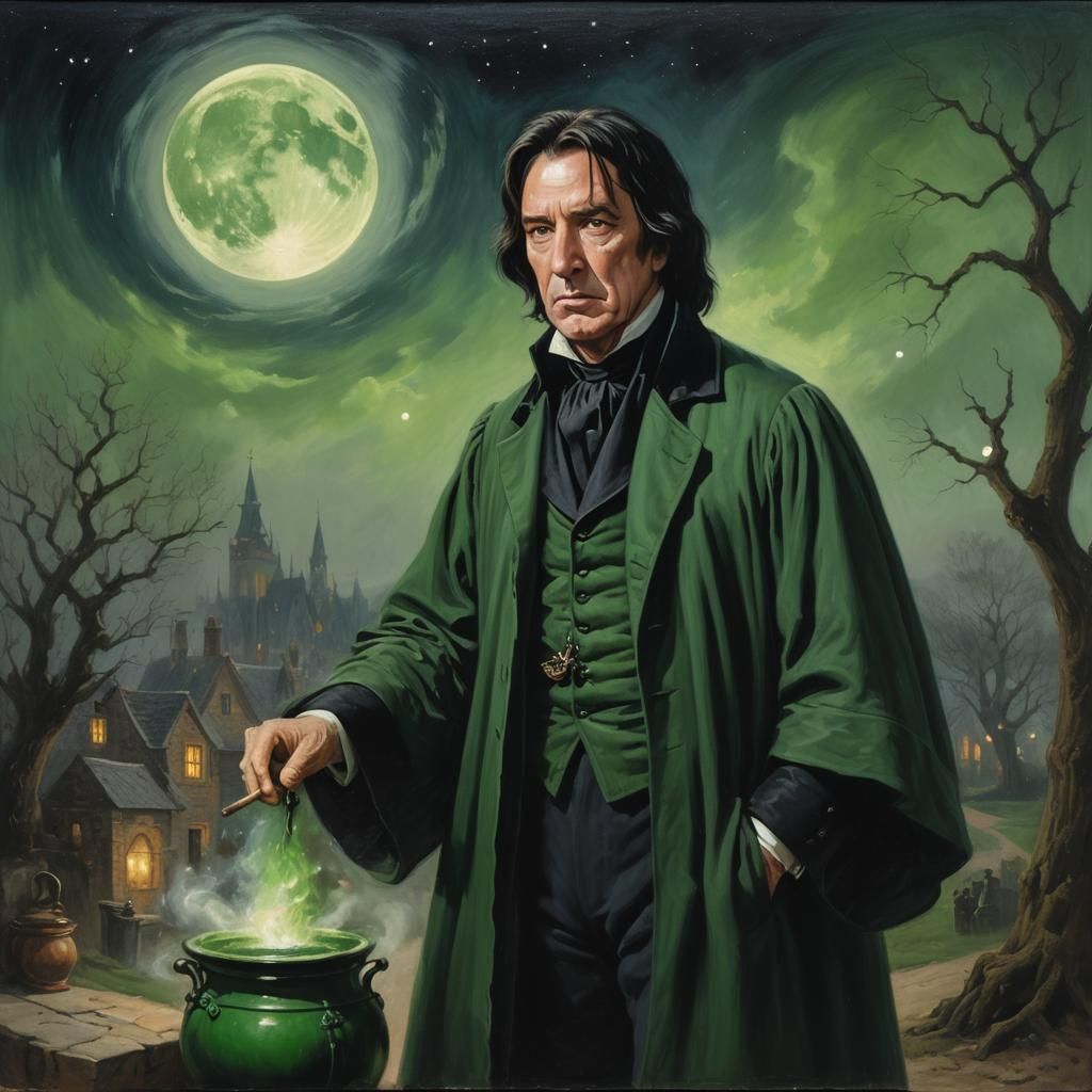 Professor Snape as Regency Gentleman, Oil Painting