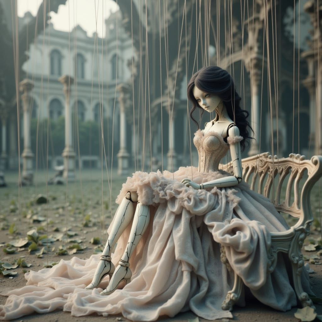 Rococo Doll in Versailles Gardens, Bychova Style