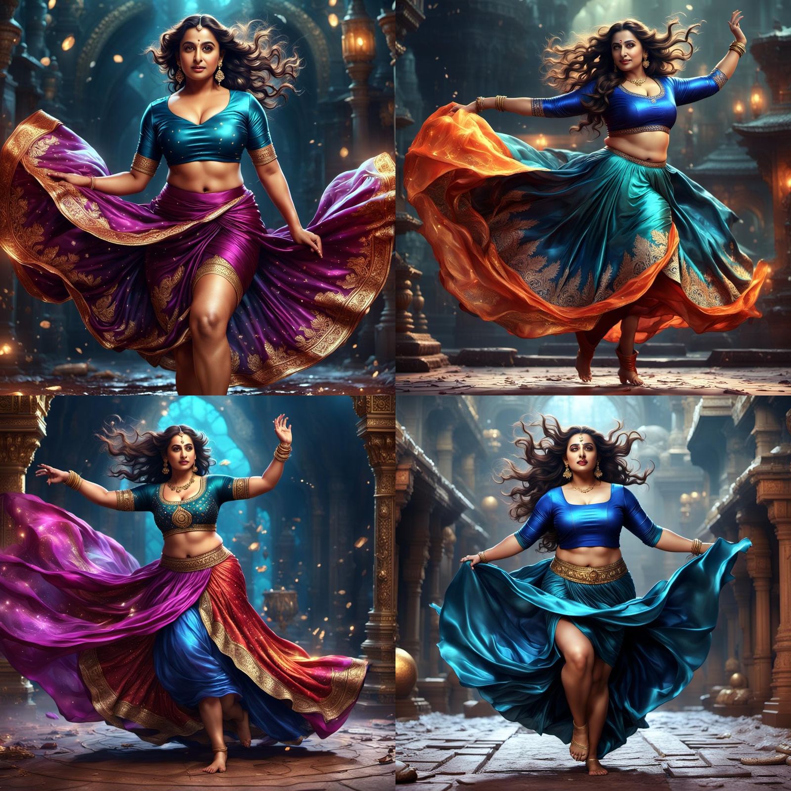 Curvy Indian Fantasy Woman in Detailed Matte Painting