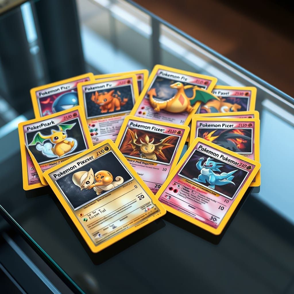 Rare Pokemon Cards in Futuristic Style