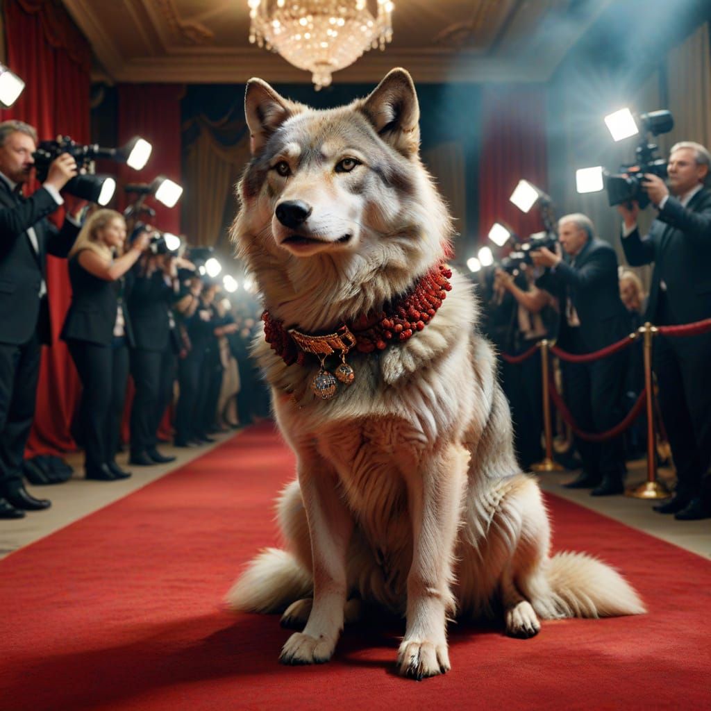 Regal Wolf Struts Down Red Carpet in Glamorous Celebrity Por...