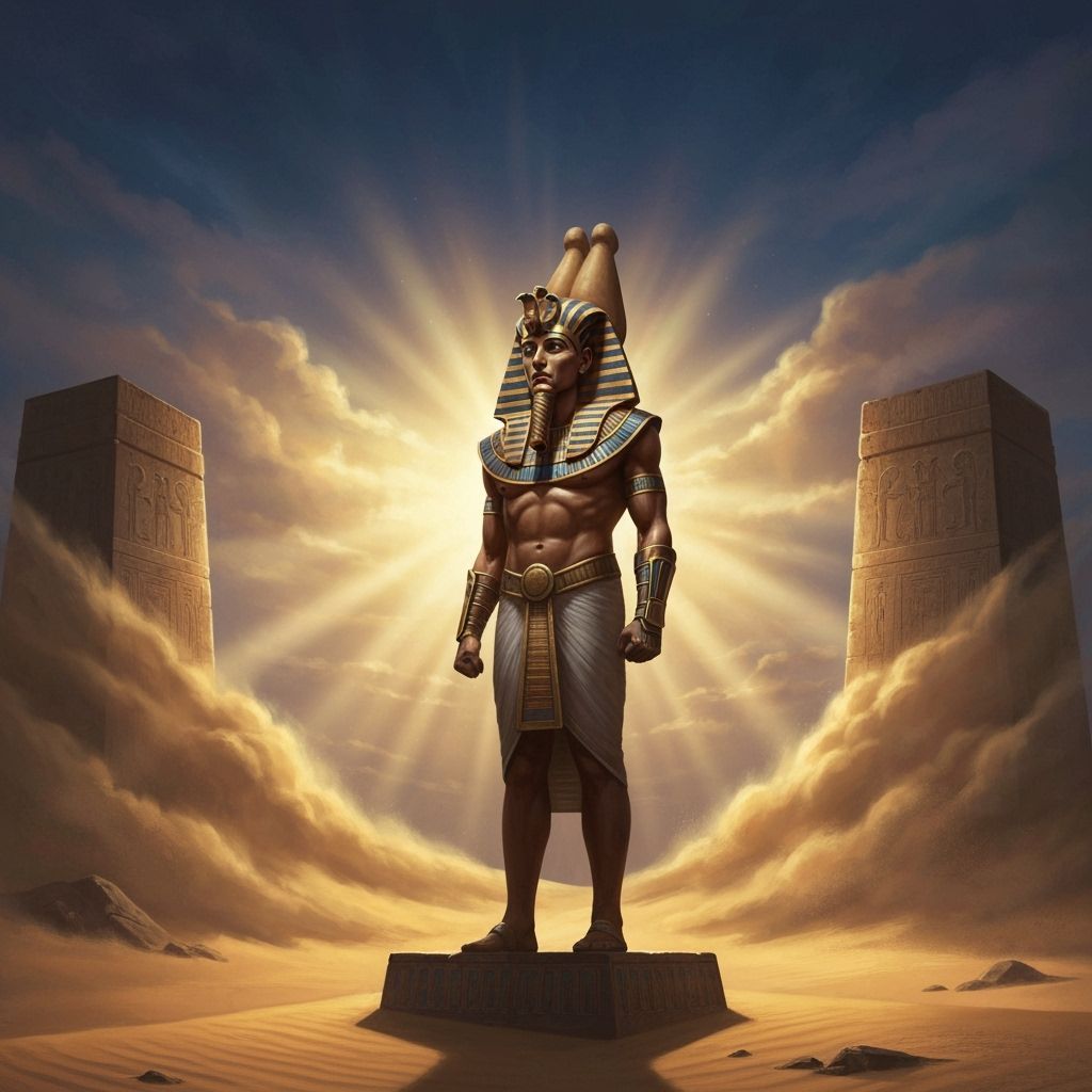 Ozymandias Pharaoh in Desert Twilight