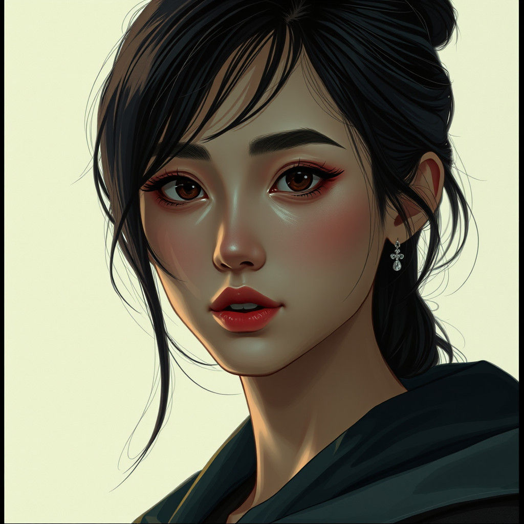 Beautiful Woman Character Sheet Concept Art in Film Style