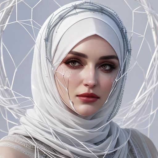 Woman with Headscarf and Translucent Glass Ornament