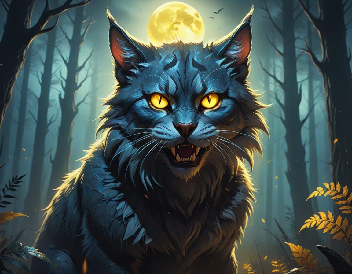 Werewolf Transformation: A Feline Fantasy in Digital Art