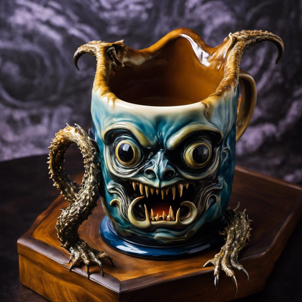 Surreal Cryptid Monster Mug in Dali Style