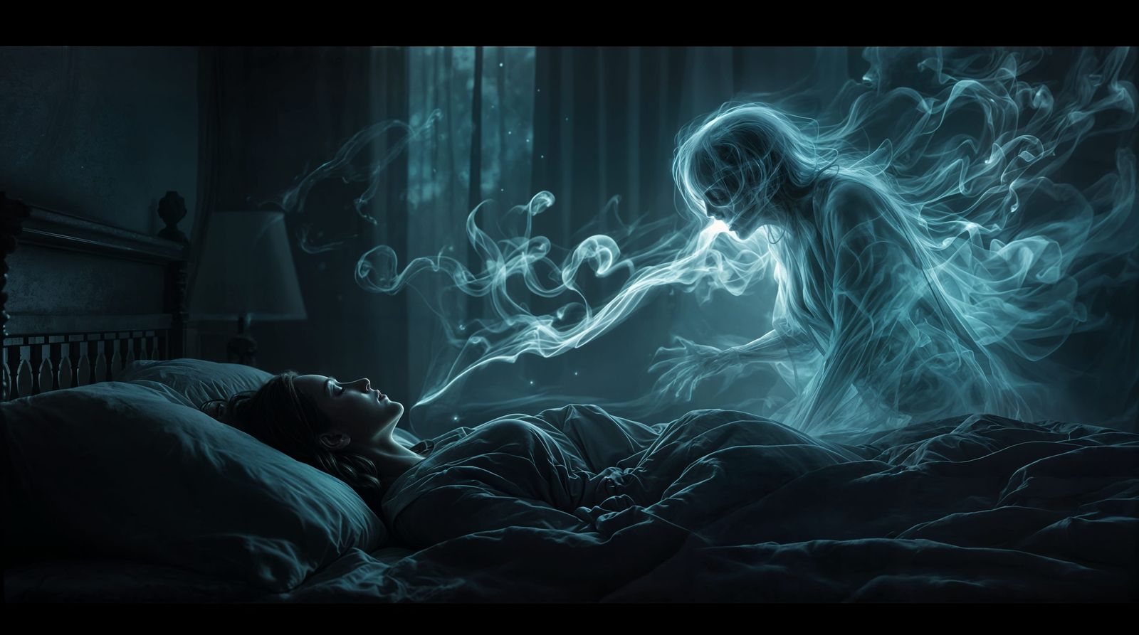 Ghostly Encounter in a Moonlit Slumber