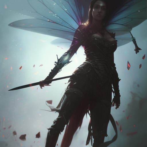 Fairy Queen Battles: Dark Fantasy Art
