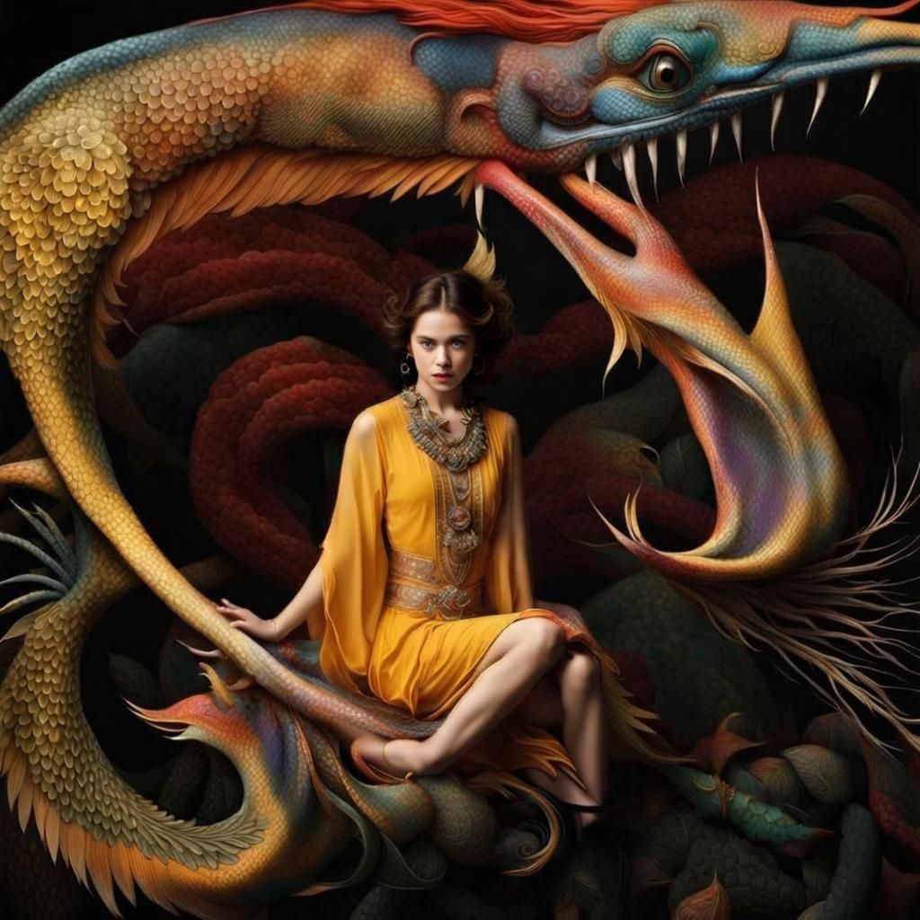 Surreal Restaurant Scene with Exotic Aliens