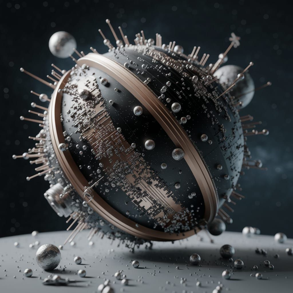 Cosmic Stellar Map: 3D Spherical Artifact with Planets & Sta...