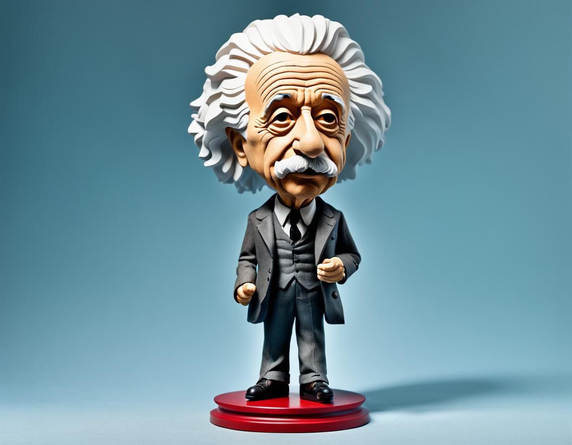 Einstein Bobblehead Doll with Black Hole Backdrop