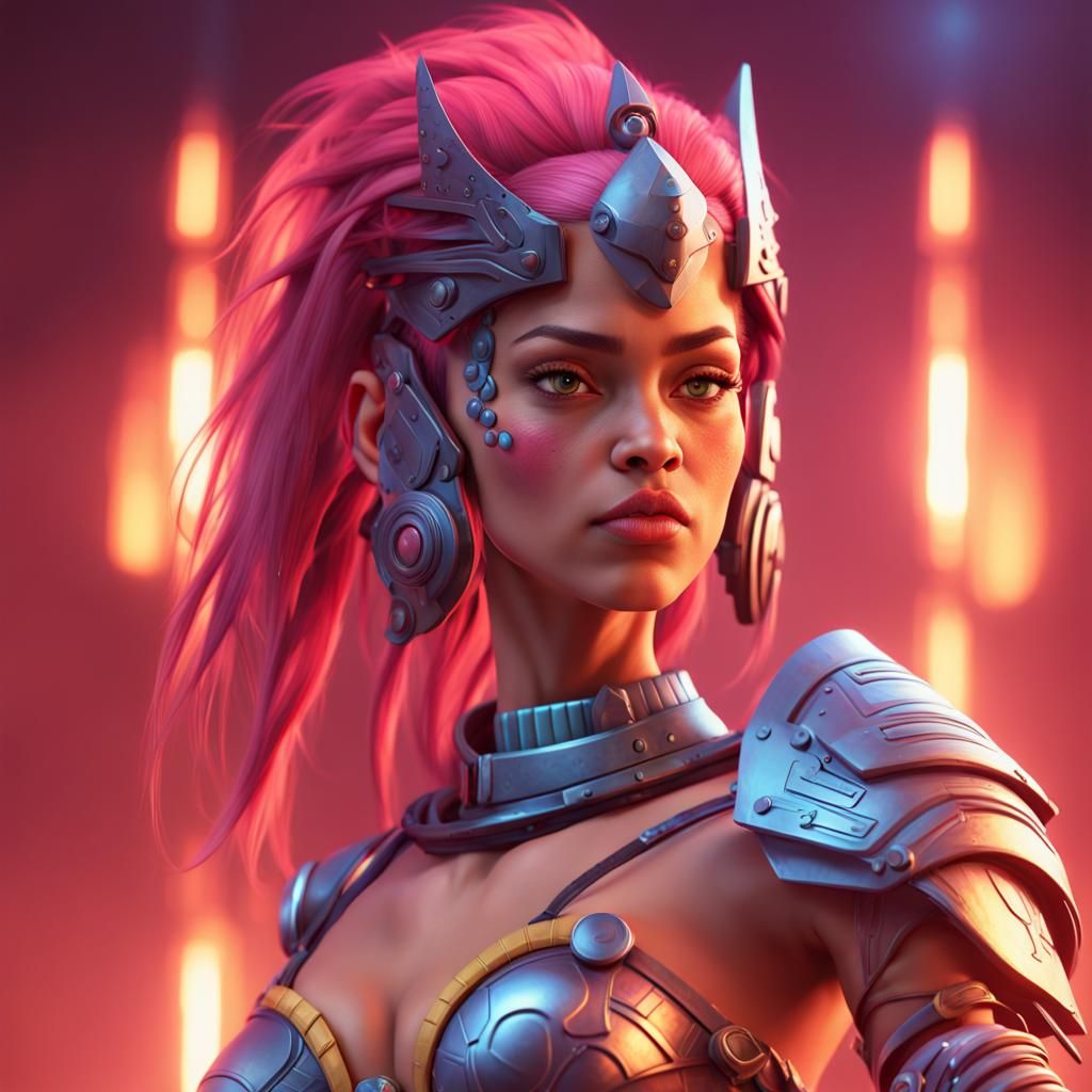 Cyber Warrior Princess: 3D Digital Art