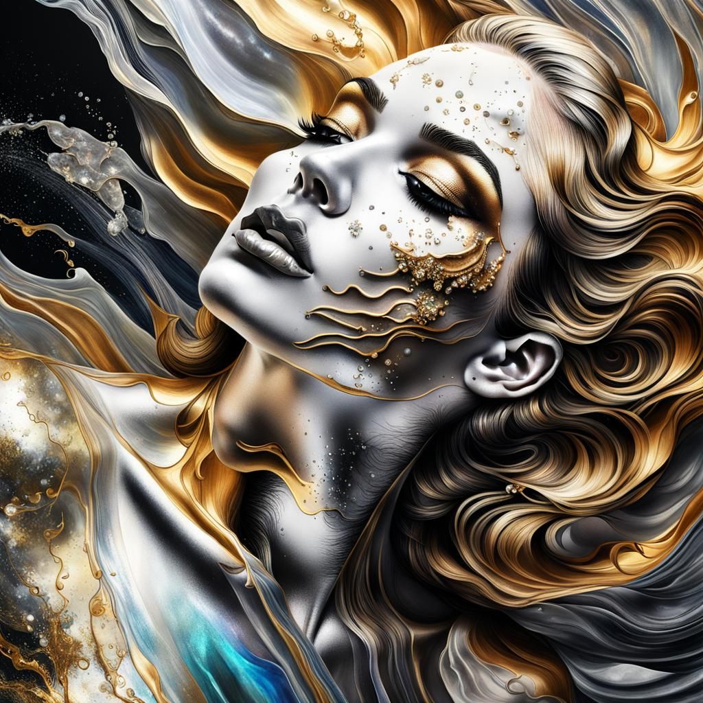 Beautiful Girl: Double Exposure in Hyperrealistic Style