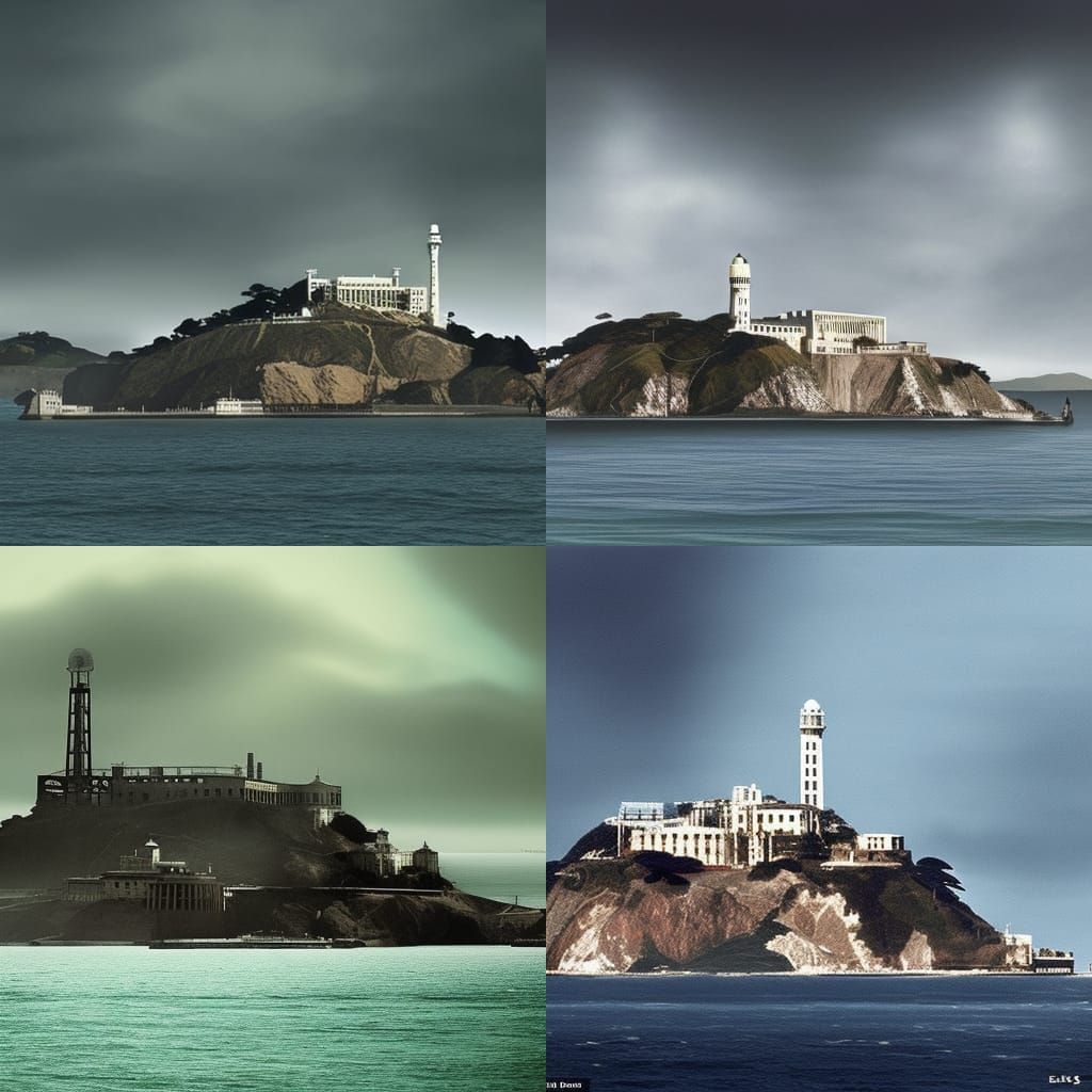 Epic Cinematic Alcatraz Digital Matte Painting