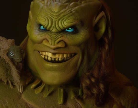 Renaissance Horror Troll in Digital Art Style