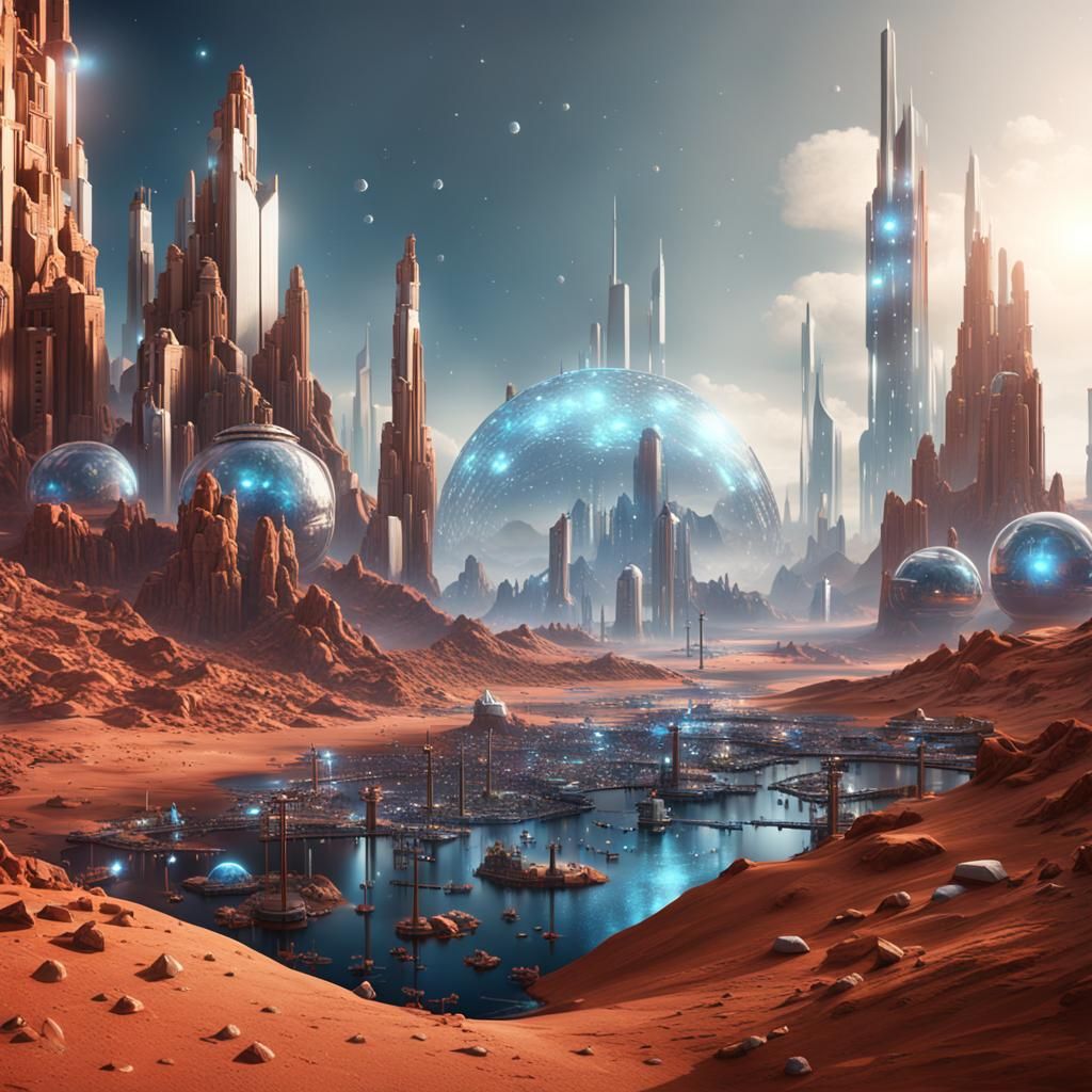 Crystal City on Mars in Unreal Engine 5