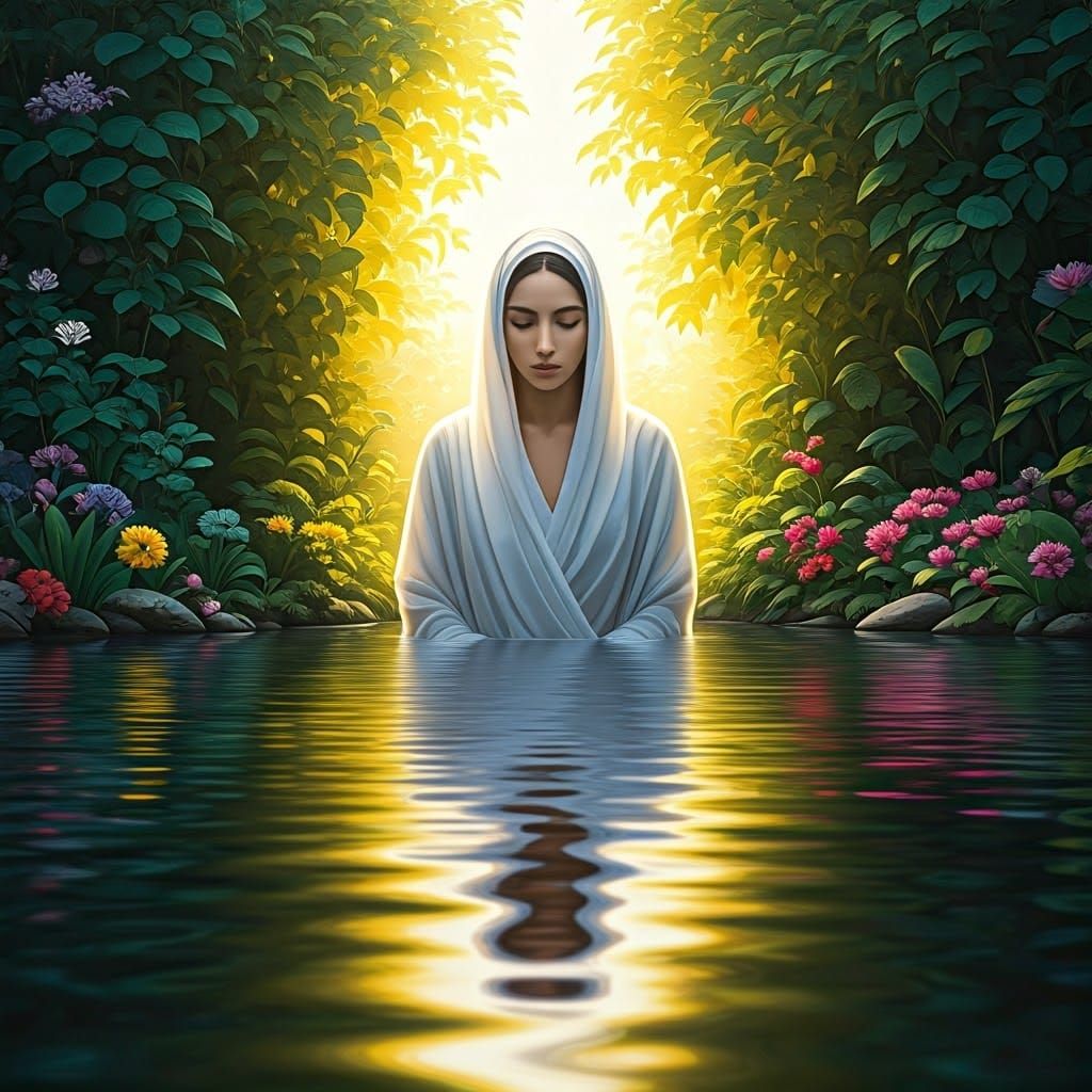 Serene Baptism in a Dreamy Landscape