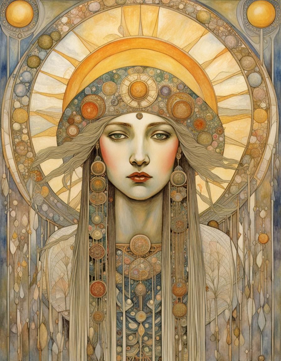 Art Nouveau Goddess of the Sun