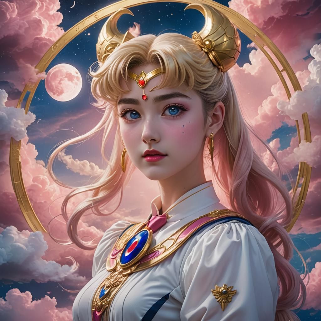 Sailor Moon Portrait in Ethereal Fantasy Setting