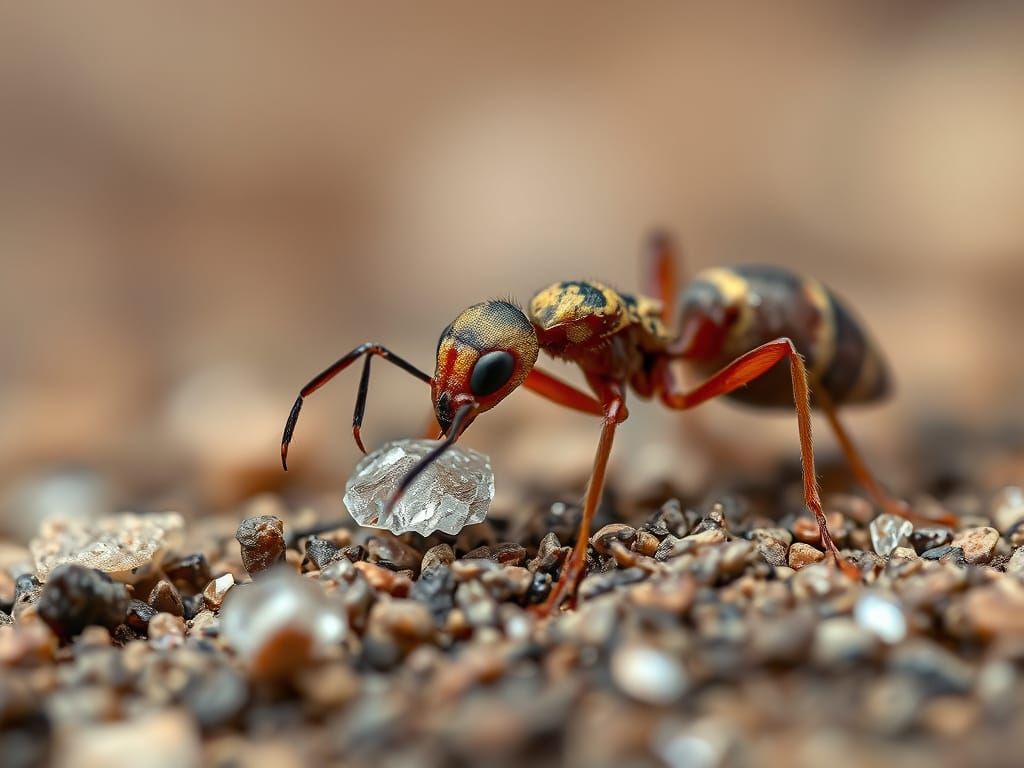 Hyper-Realistic Ant in Vivid, Earthy Tones