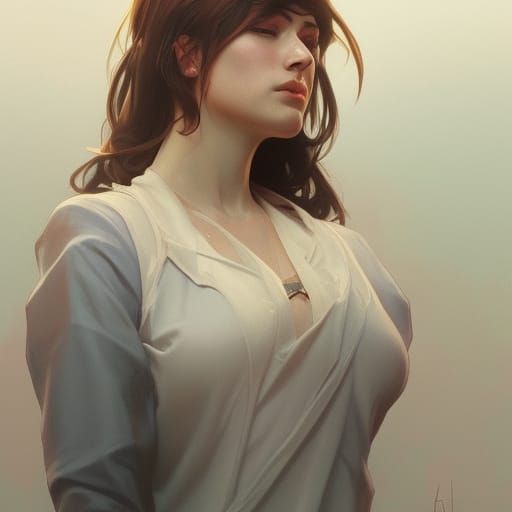 Hyperdetailed Portrait of a Lesbian in Art Nouveau Style