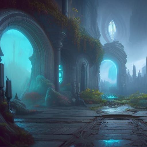 Fantastical Portal Concept Art in Deep Color