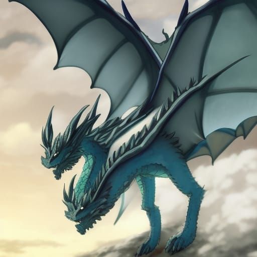 Clouded Dragon in Anime Key Visual Style