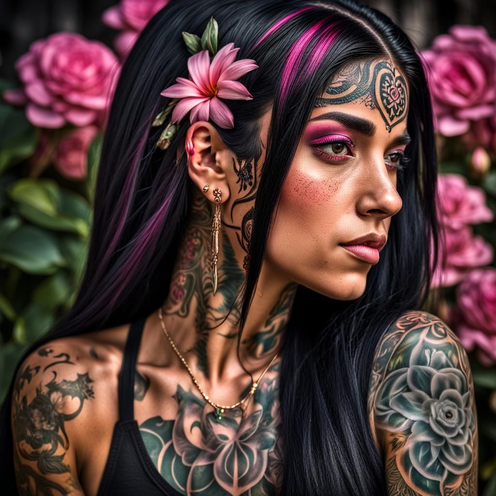 Hyperrealistic Portrait of a Puerto Rican Woman