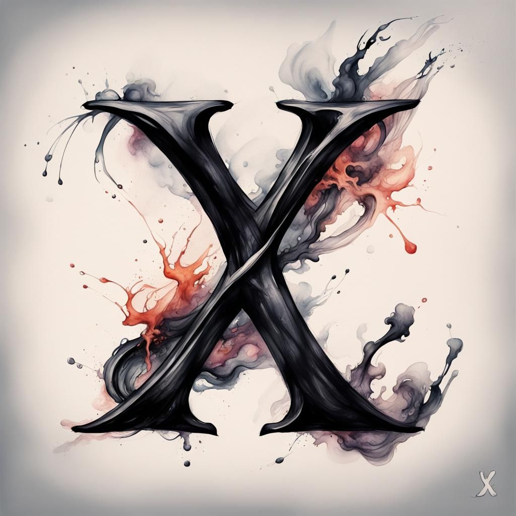 Calligraphic alphabet letters