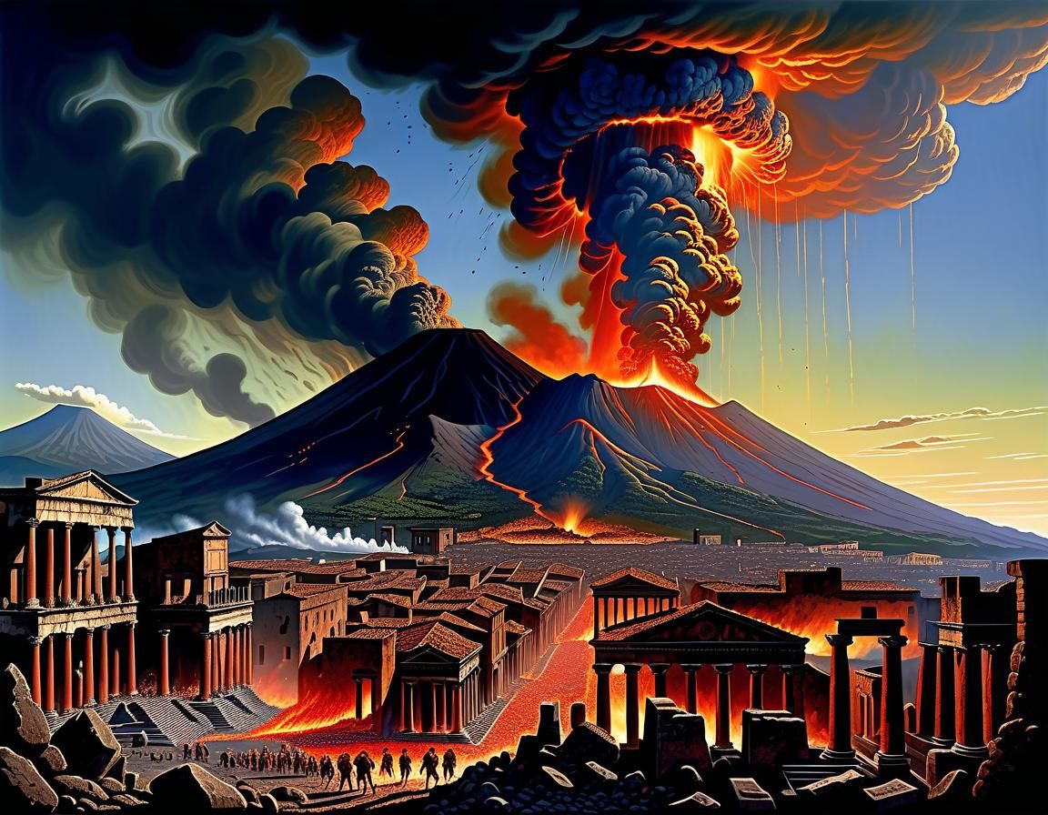 Pompeii Destruction by Vesuvius Eruption
