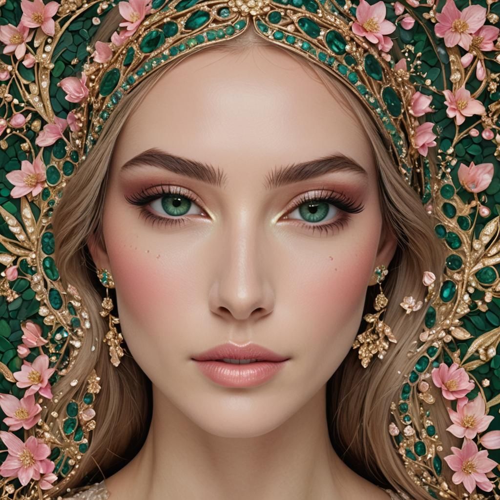 Ethereal Woman with Butterfly Wings and Pink Gown