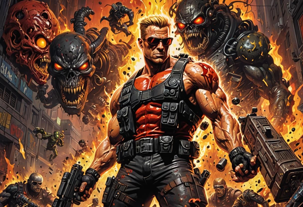 Duke Nukem as Graffiti Art Hell Diver