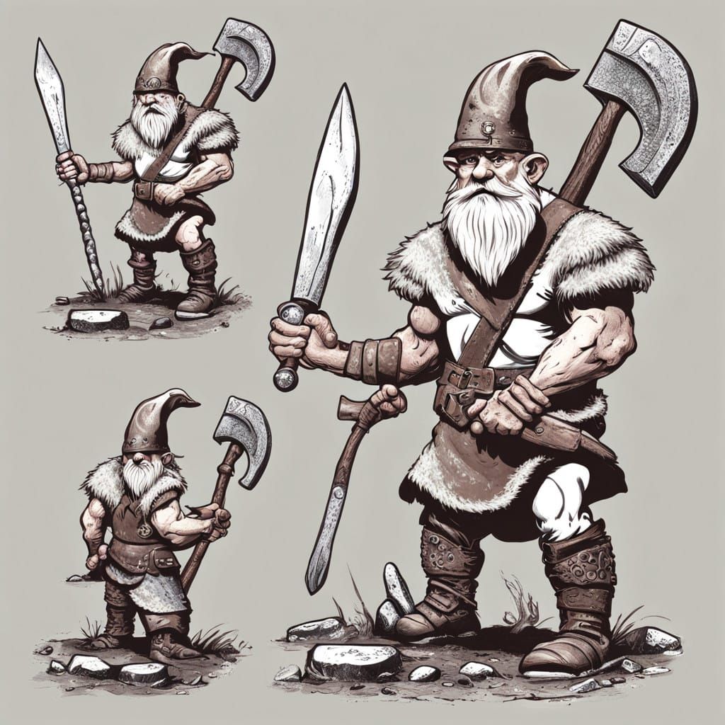 Axe Wielding Gnome Warrior in Action