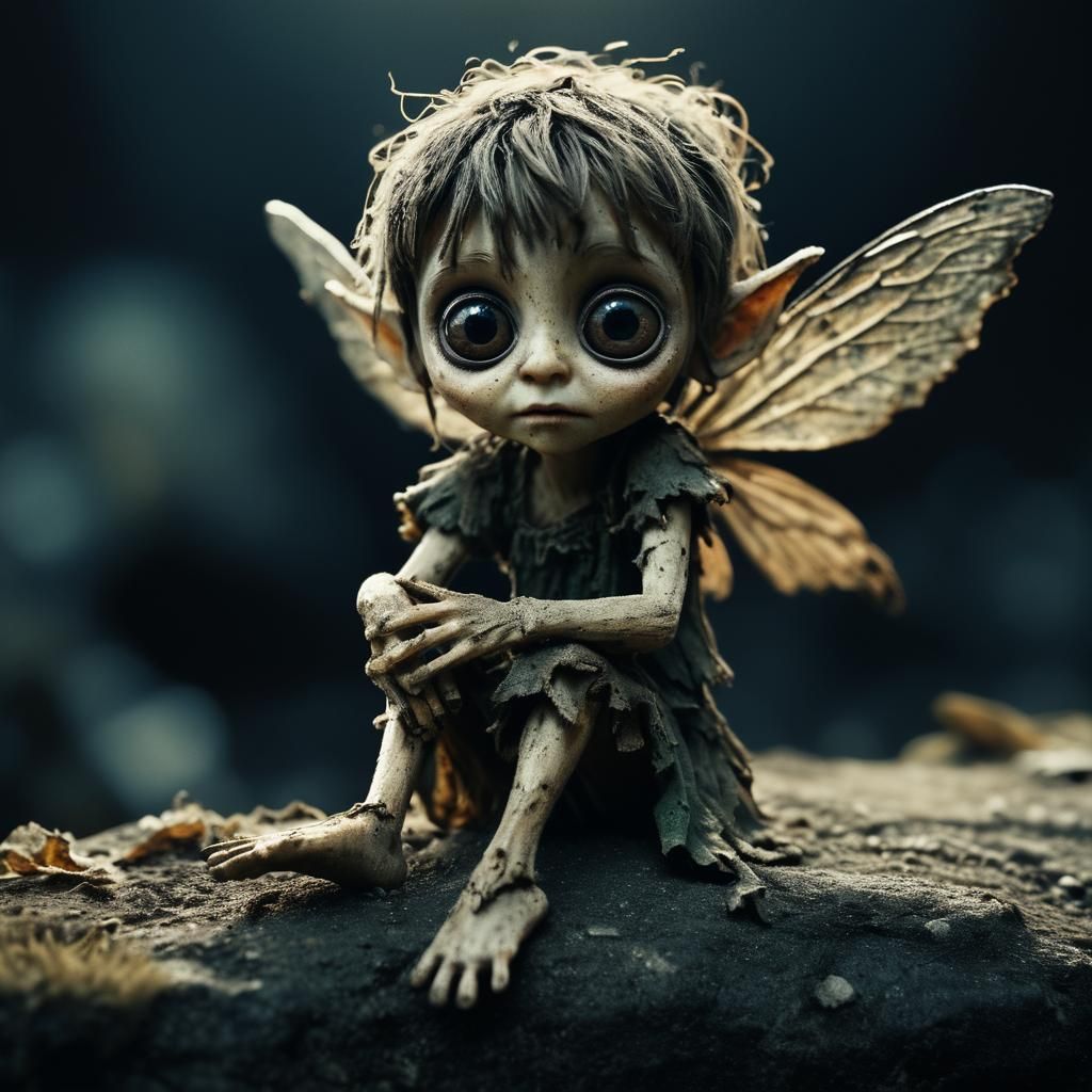 A tiny tattered fairy