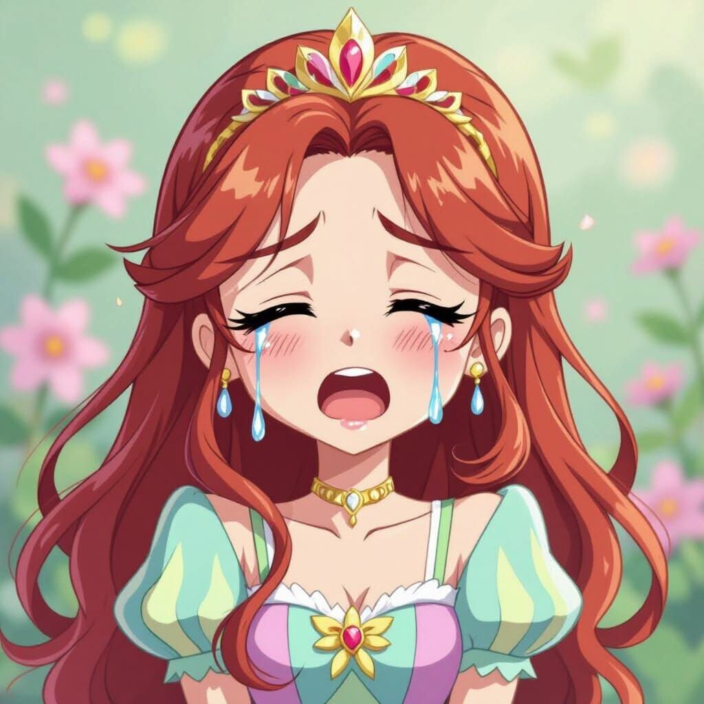 Anime Chibi Emote of Bloom Crying