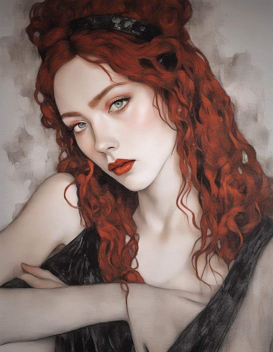 Goth Girl: High Contrast Impasto Portrait