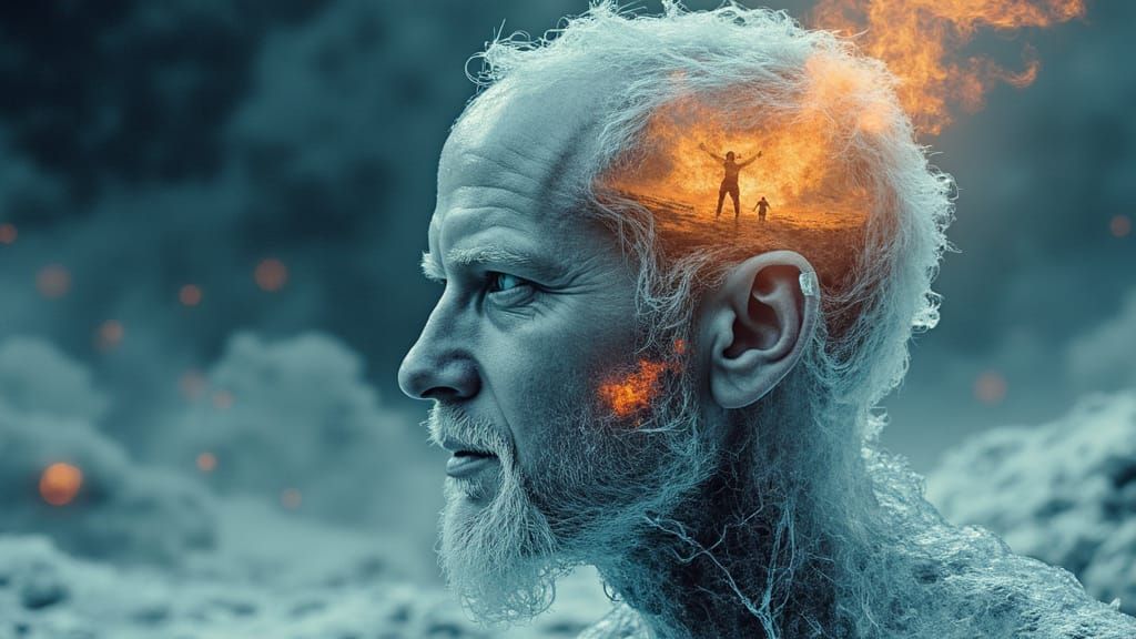 Icy Head Ablaze with Cyberpunk Journeys