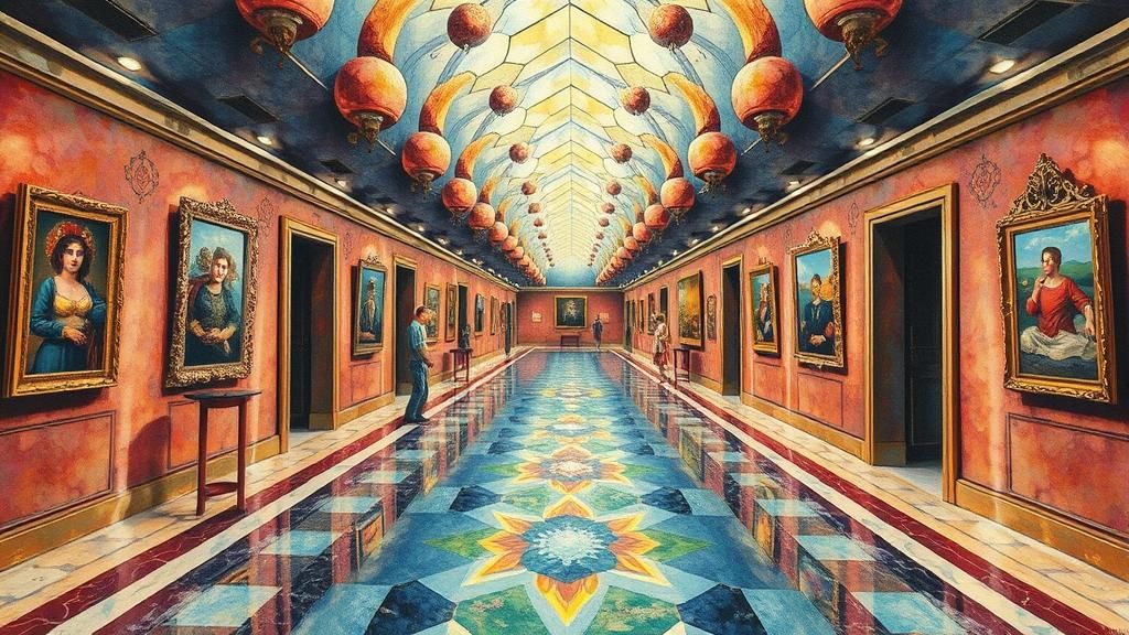 Surreal Fantasy Portrait in Gouache and Watercolor Style