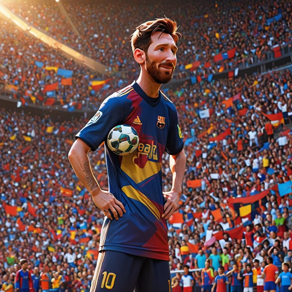 Messi as Pixar-Style 3D Digital Art