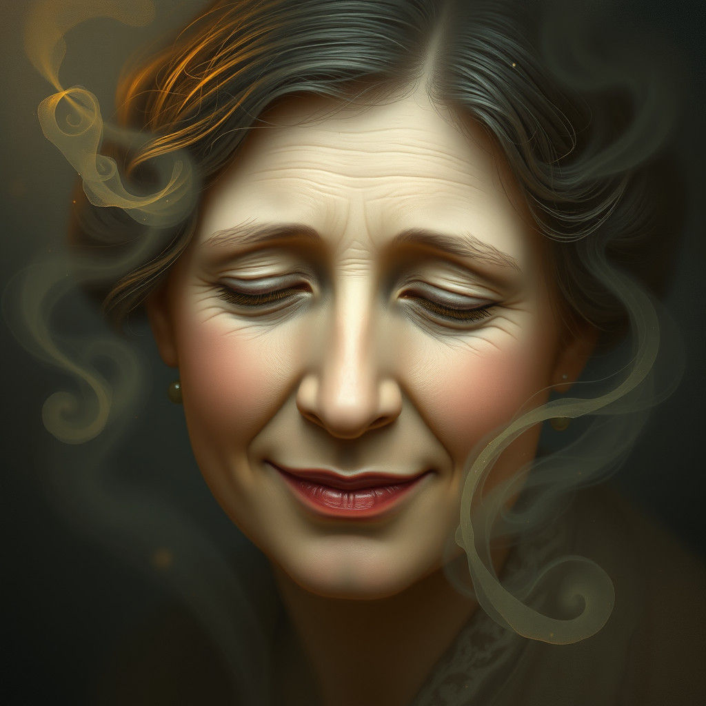 Helen Keller Portrait with Ethereal Aura