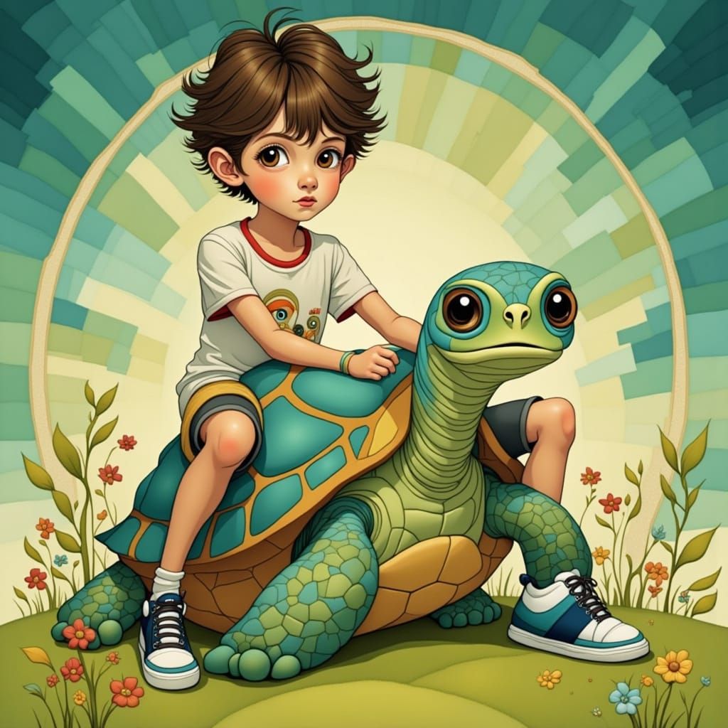 Boy and Turtle: A Patchwork Story of Friendship