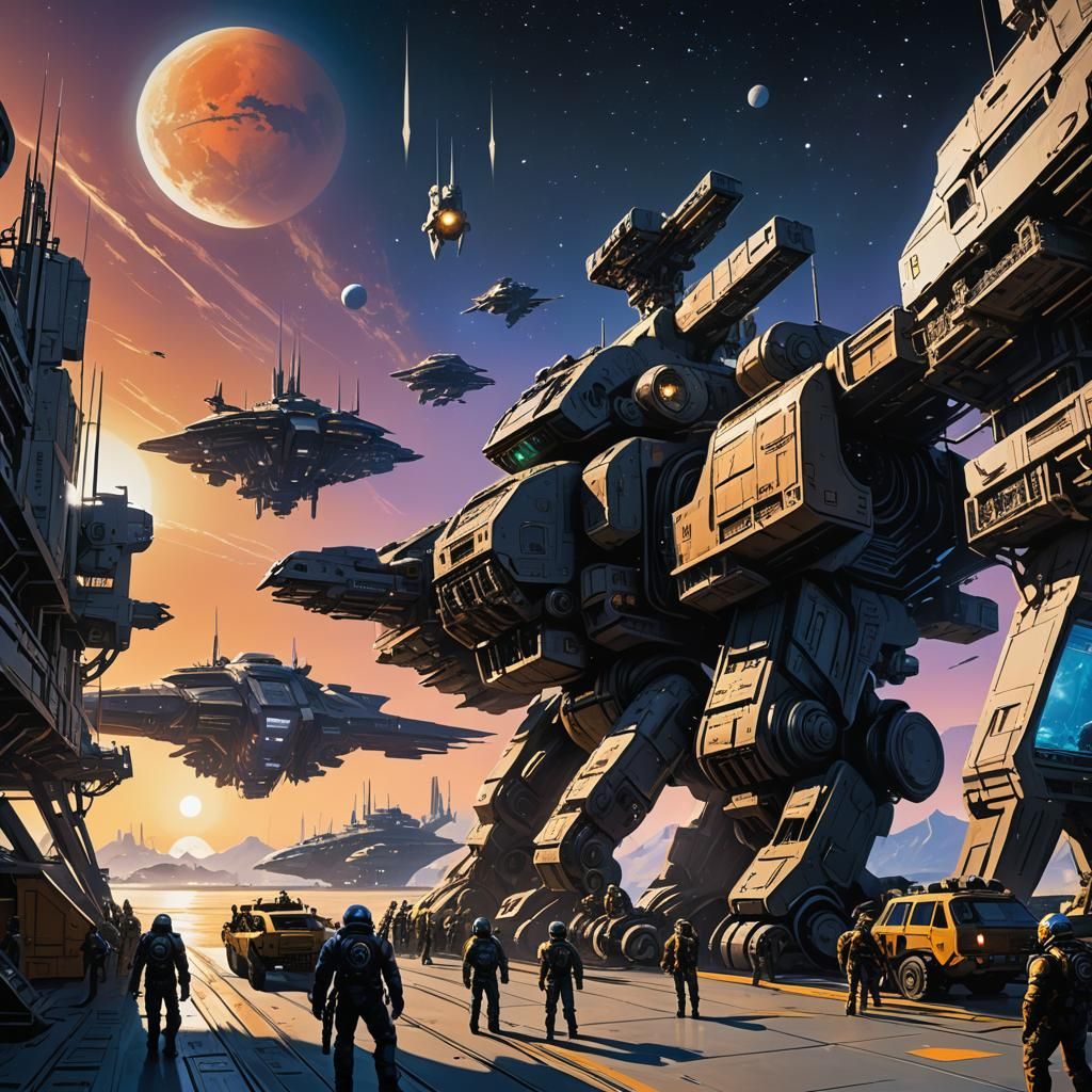 US Space Marine Ship Docking: Concept Art