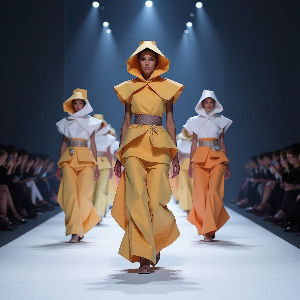 Abstract Paper Models on Runway