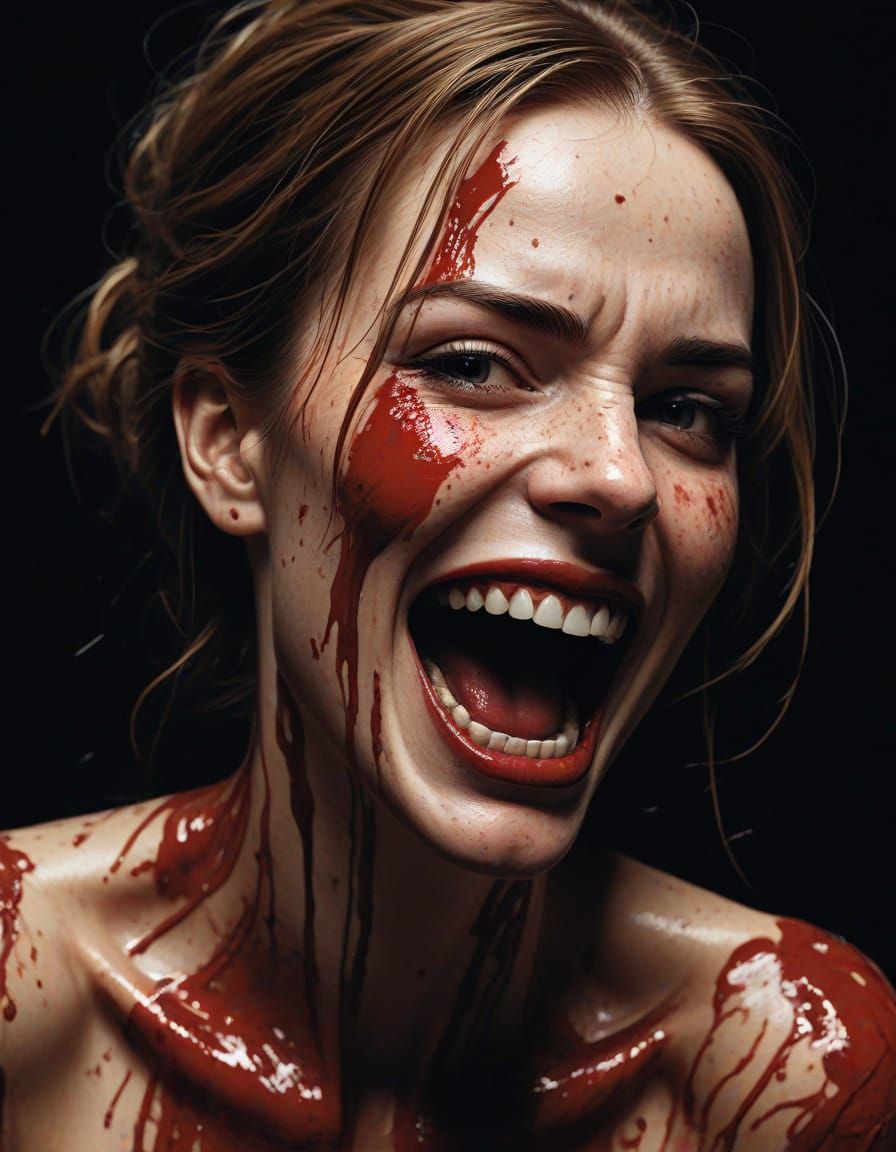 Comic Book Horror: Woman Maniacally Laughs in Dark, Grimy At...