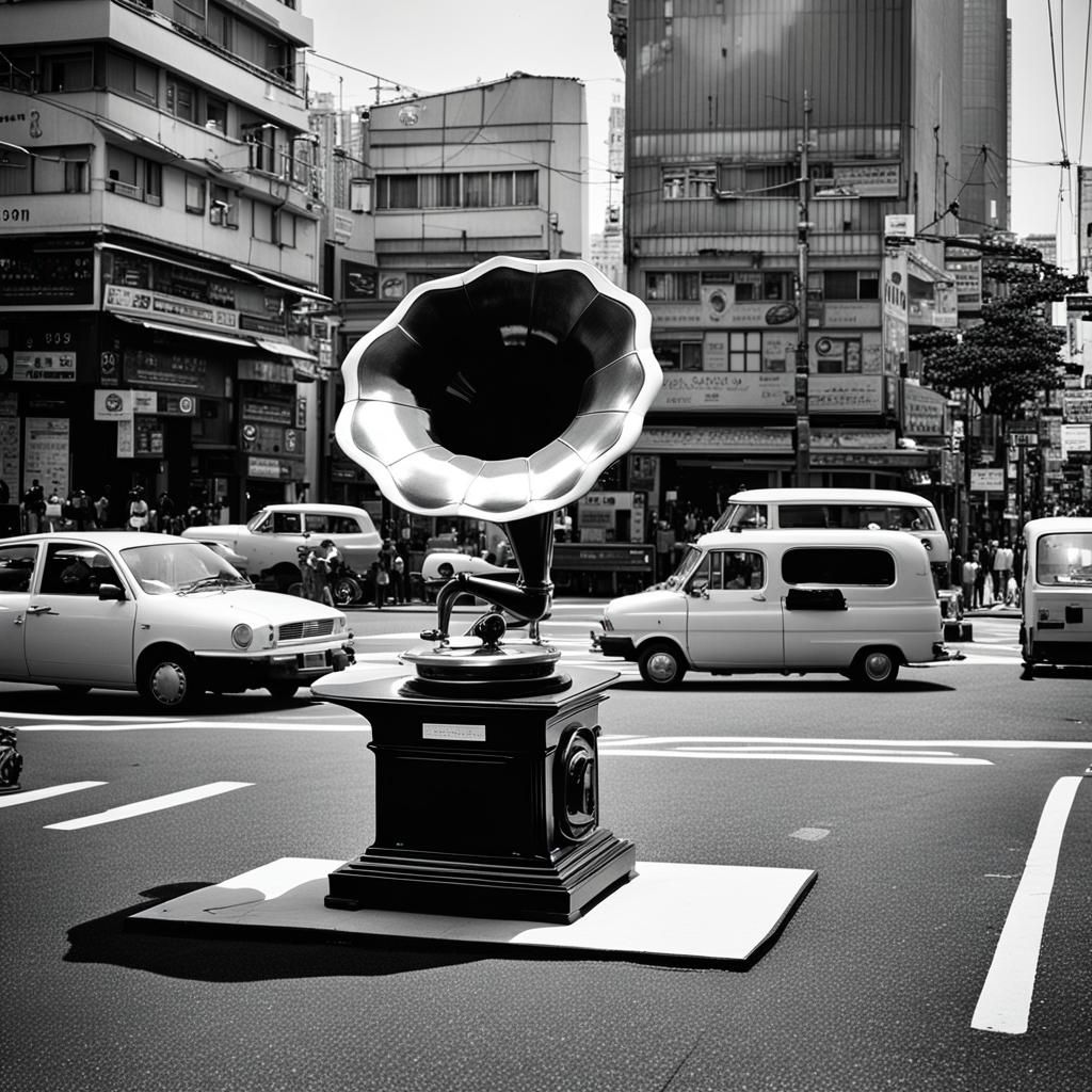 Gramophone in Tokyo City Center Noir