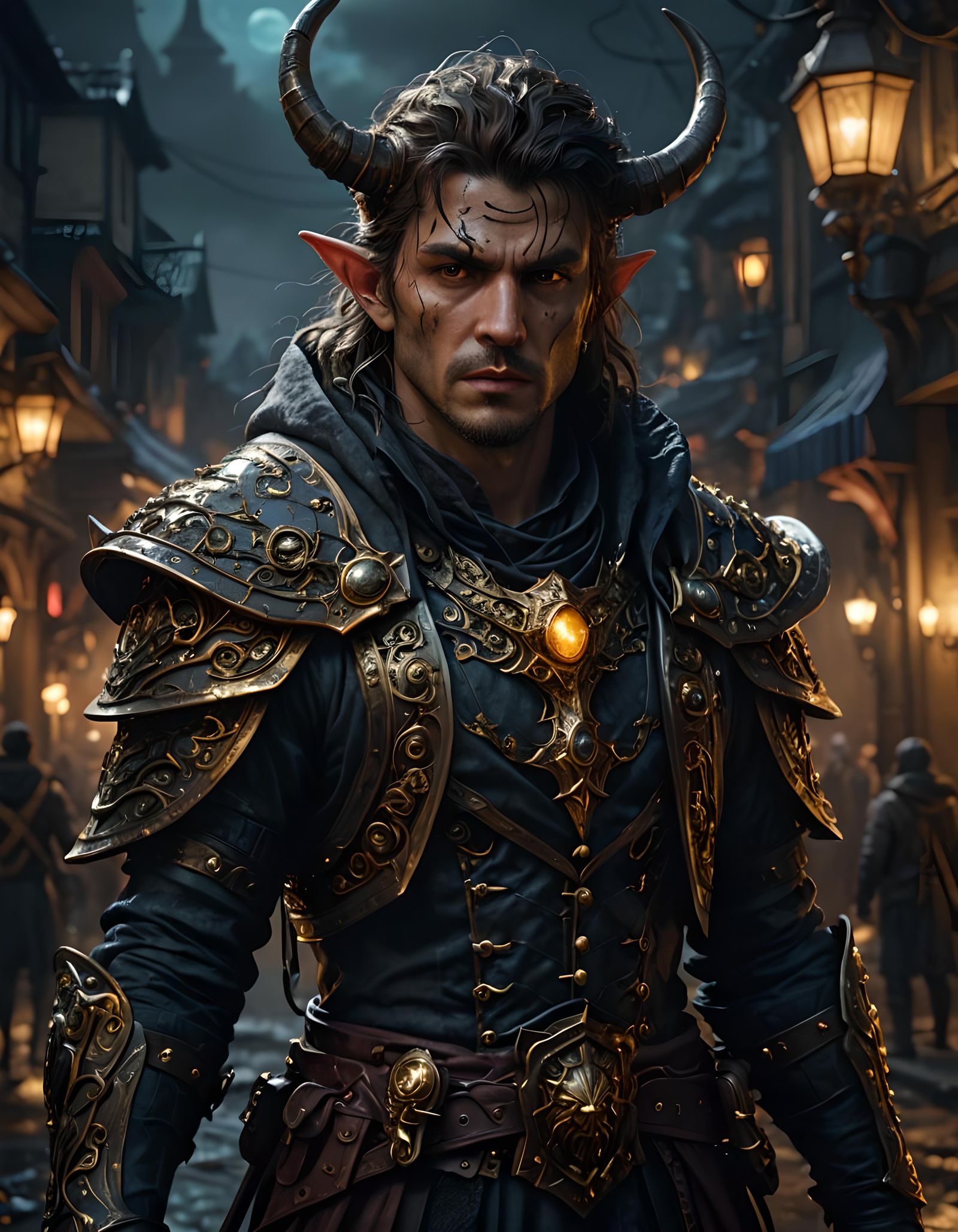 Dark Fantasy Portrait of Strange Night Creatures