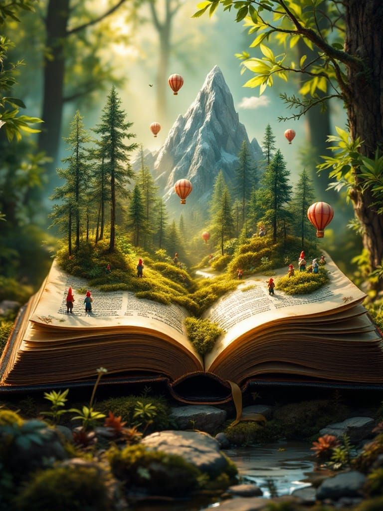 A World Unfolding in Vibrant Fantasy Scene